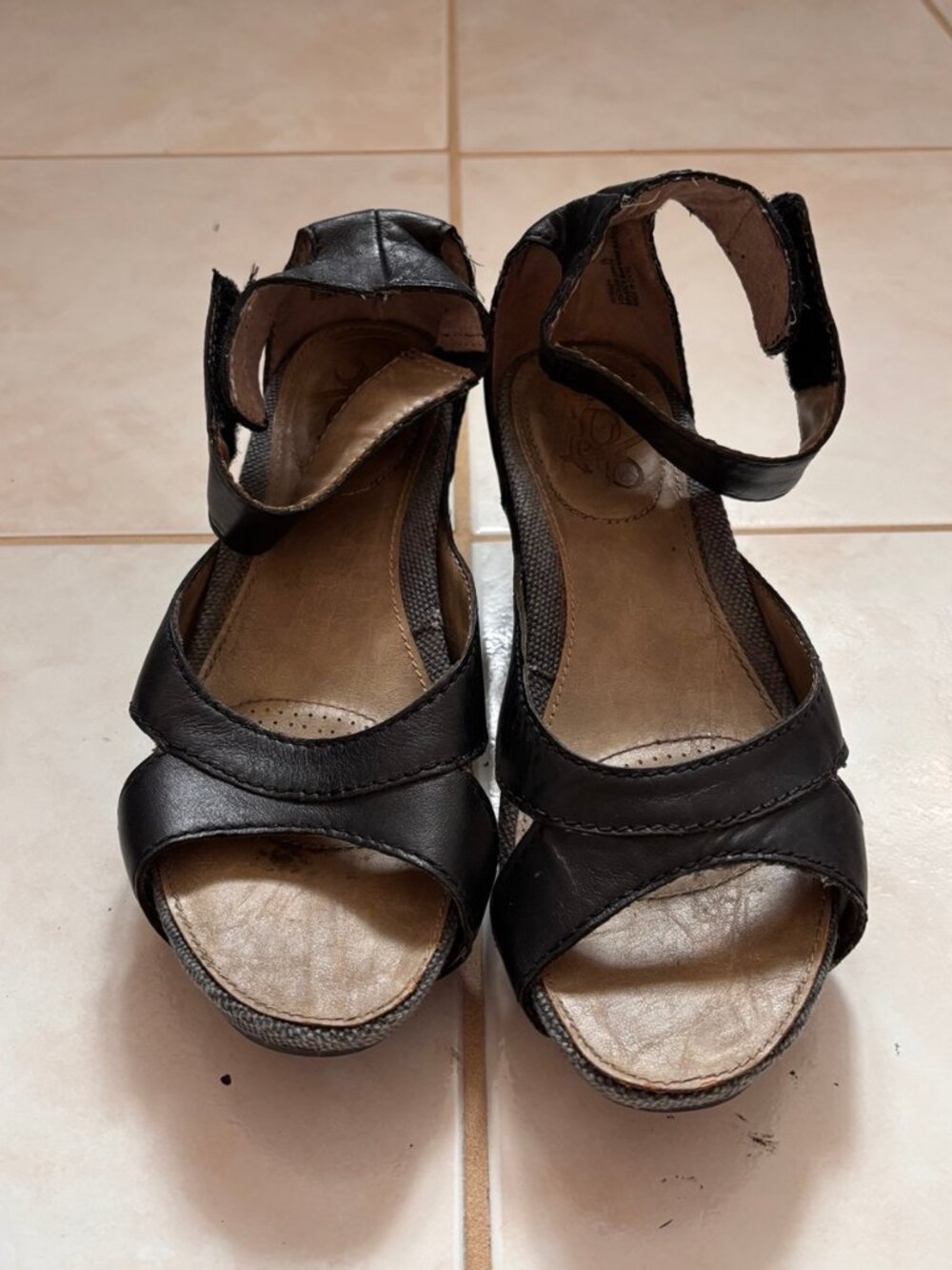 OTBT Platform Wedge Heel with Velcro Adjustable Strap